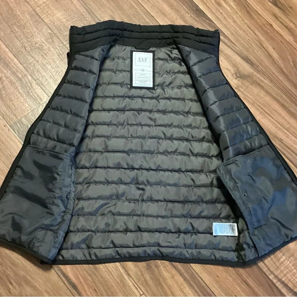 Gap Windproof Quilted Puffer Vest Water Resistant Full Zip Small In Black - Picture 5 of 12
